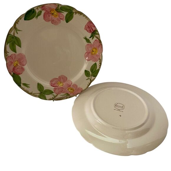 Vintage Franciscan Desert Rose Plates Set 2 Pink Floral Earthenware 10.5" USA - Picture 3 of 5